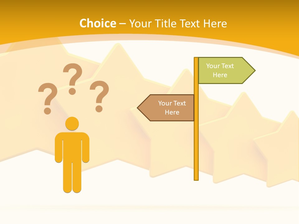 Five Yellow Stars On A White Background PowerPoint Template