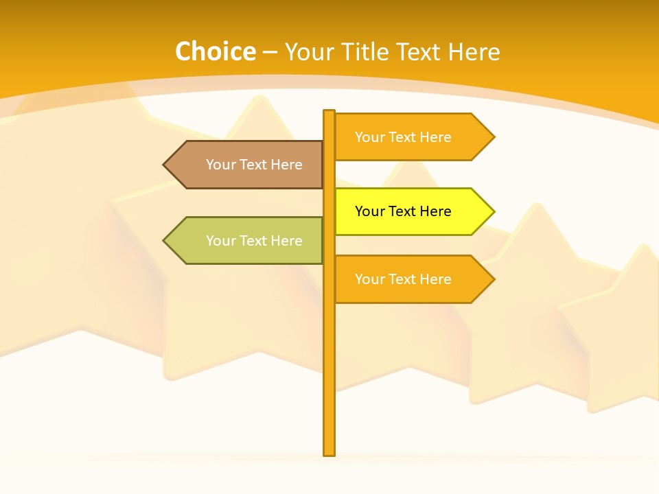 Five Yellow Stars On A White Background PowerPoint Template