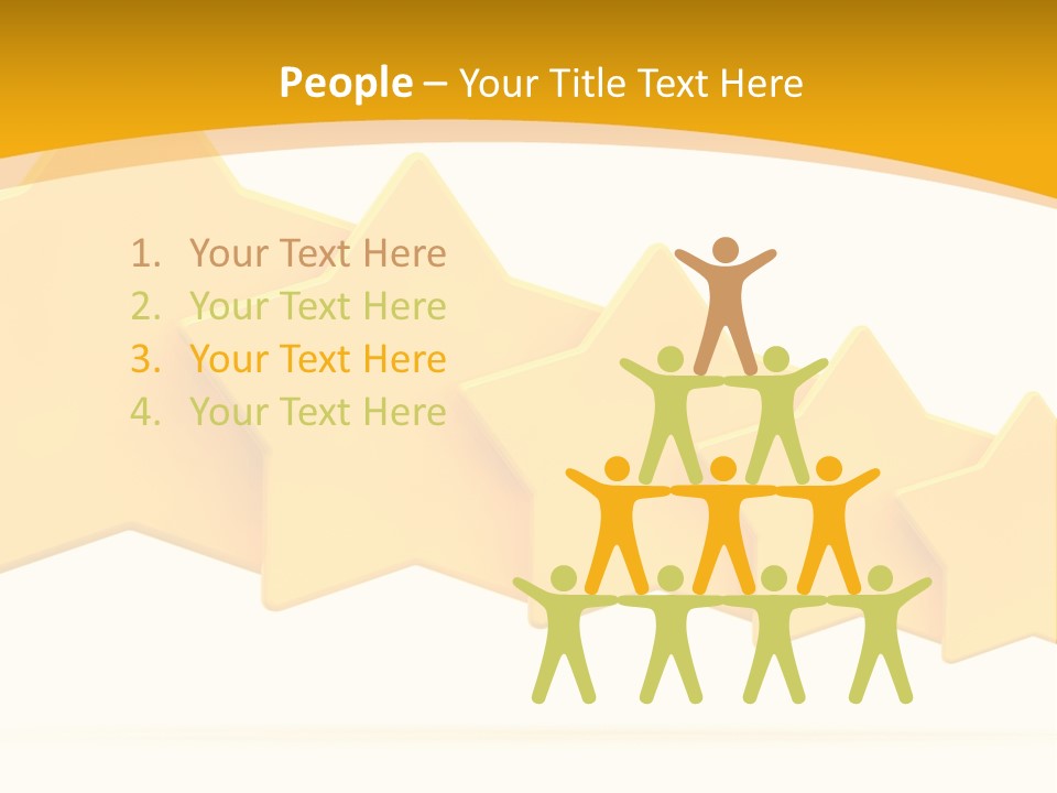 Five Yellow Stars On A White Background PowerPoint Template
