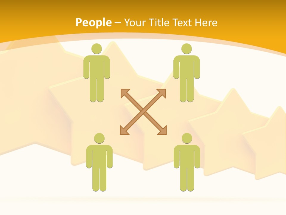 Five Yellow Stars On A White Background PowerPoint Template