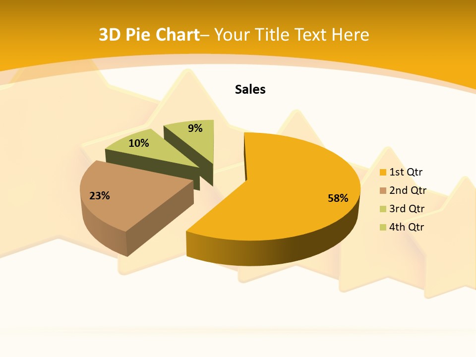 Five Yellow Stars On A White Background PowerPoint Template