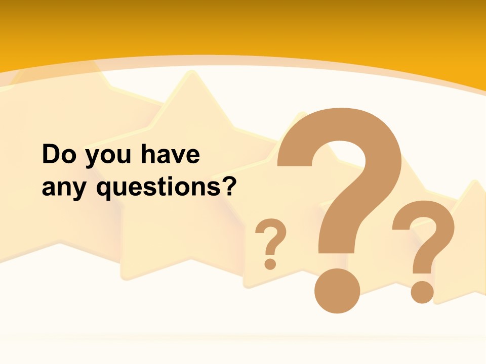 Five Yellow Stars On A White Background PowerPoint Template