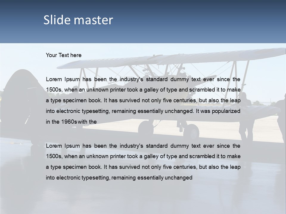 A Small Yellow Airplane Sitting On Top Of An Airport Tarmac PowerPoint Template