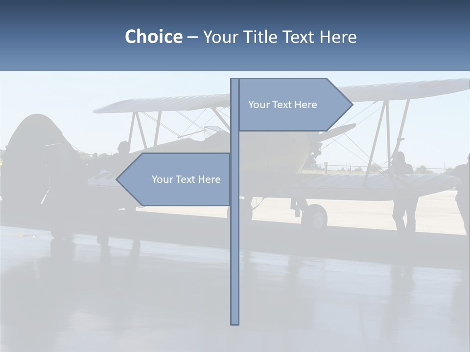 A Small Yellow Airplane Sitting On Top Of An Airport Tarmac PowerPoint Template
