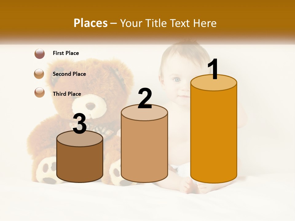 A Baby Sitting Next To A Teddy Bear PowerPoint Template