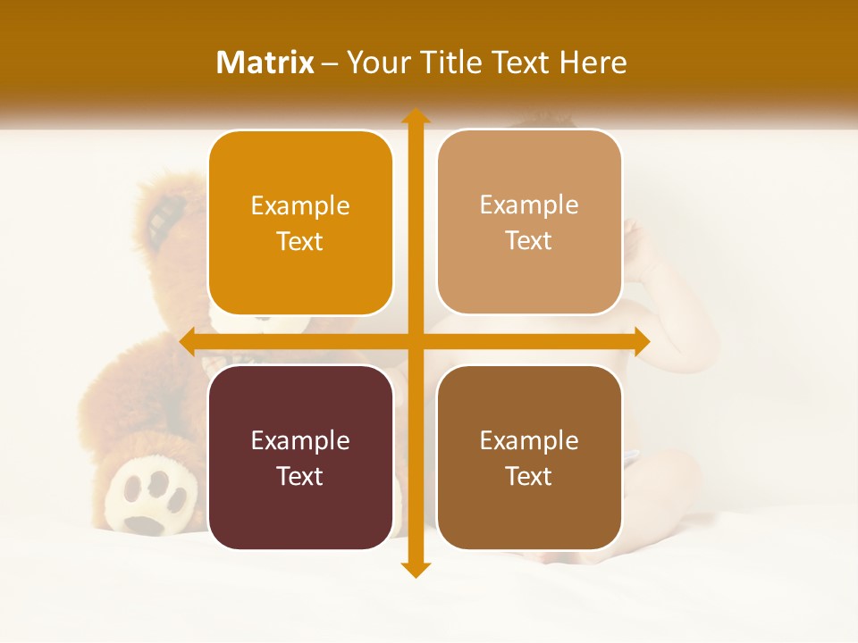 A Baby Sitting Next To A Teddy Bear PowerPoint Template