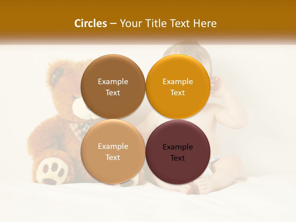 A Baby Sitting Next To A Teddy Bear PowerPoint Template