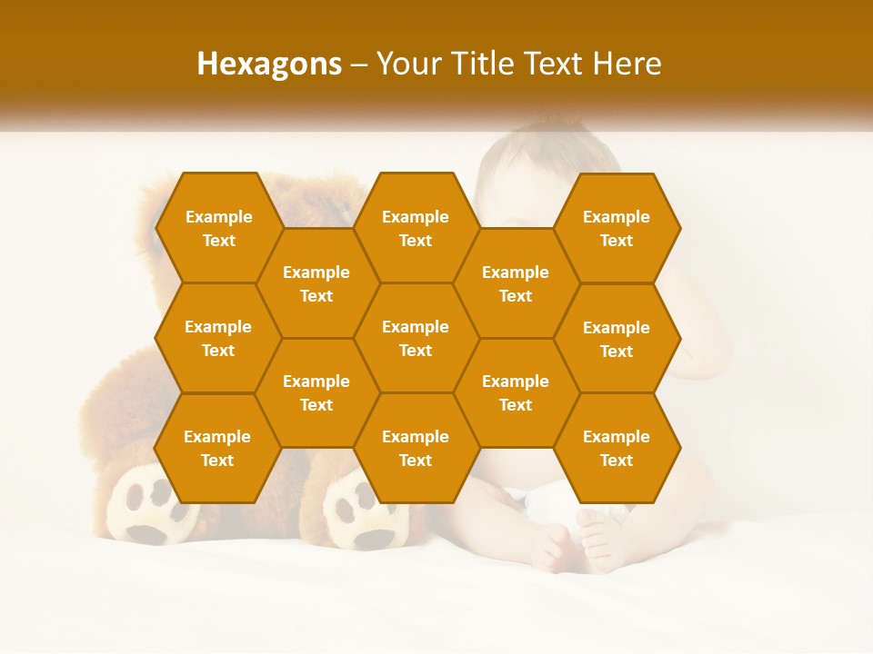 A Baby Sitting Next To A Teddy Bear PowerPoint Template