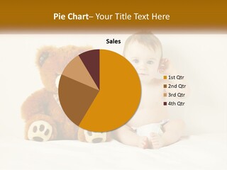 A Baby Sitting Next To A Teddy Bear PowerPoint Template