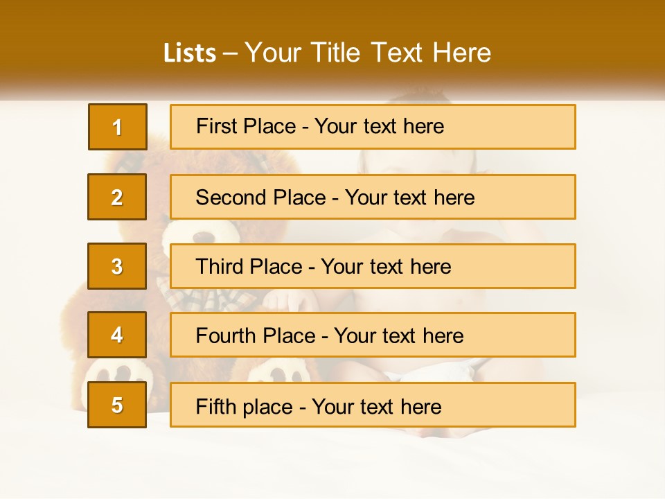 A Baby Sitting Next To A Teddy Bear PowerPoint Template