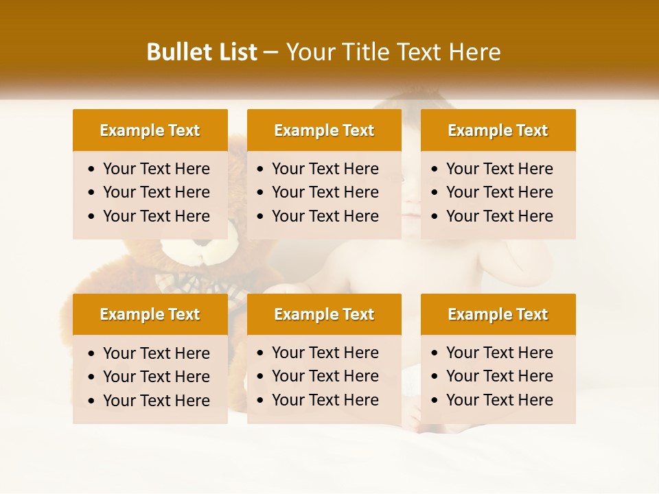 A Baby Sitting Next To A Teddy Bear PowerPoint Template