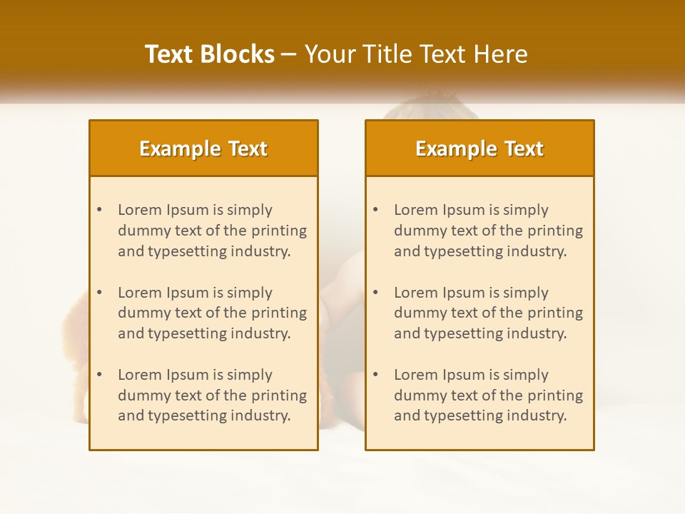 A Baby Sitting Next To A Teddy Bear PowerPoint Template