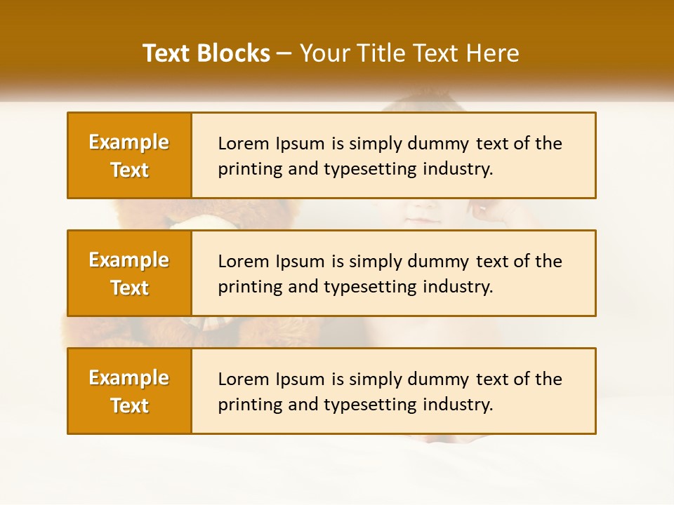 A Baby Sitting Next To A Teddy Bear PowerPoint Template