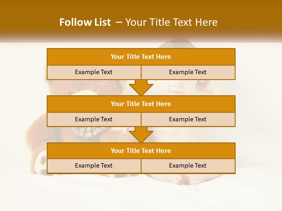 A Baby Sitting Next To A Teddy Bear PowerPoint Template