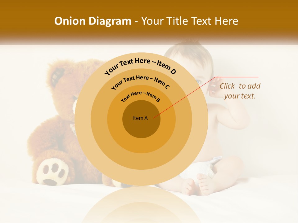 A Baby Sitting Next To A Teddy Bear PowerPoint Template