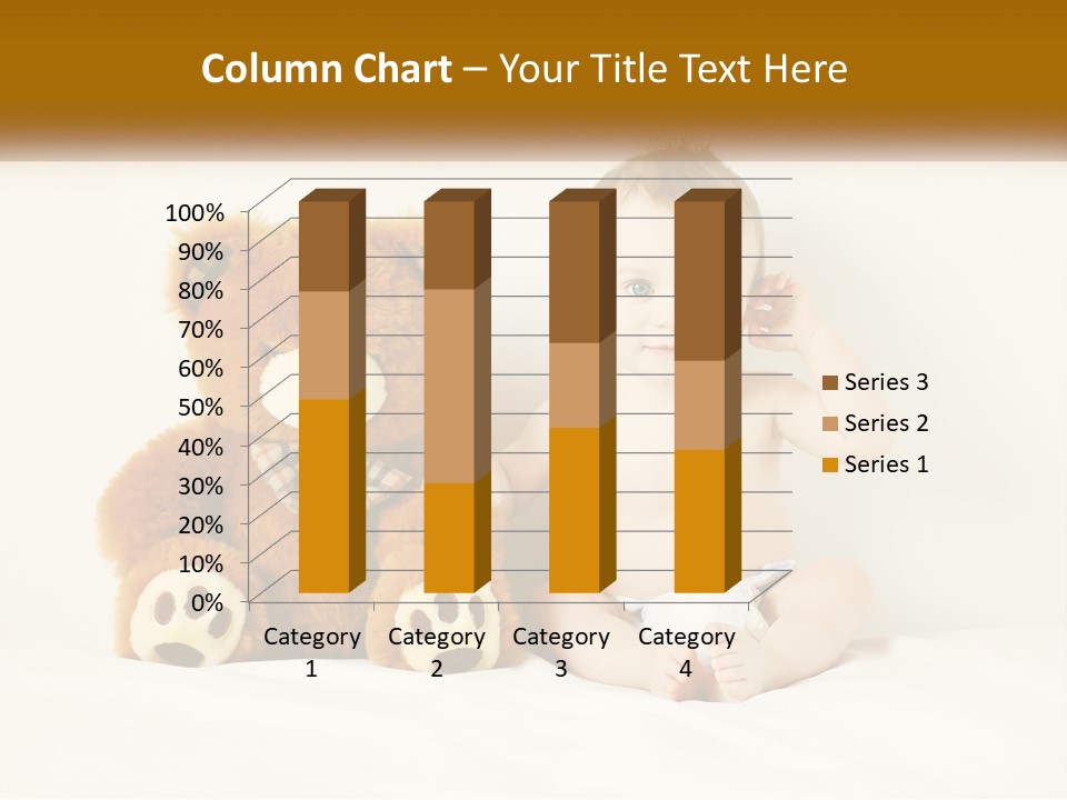 A Baby Sitting Next To A Teddy Bear PowerPoint Template