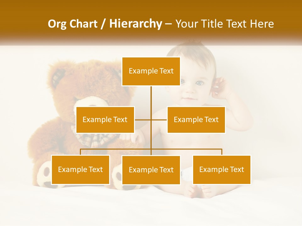 A Baby Sitting Next To A Teddy Bear PowerPoint Template