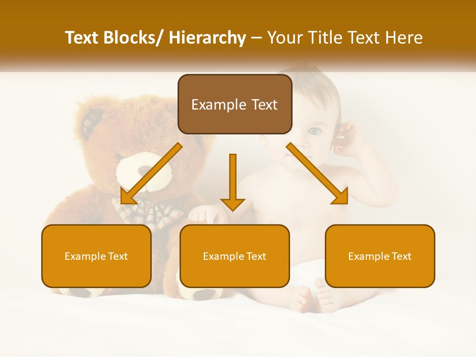 A Baby Sitting Next To A Teddy Bear PowerPoint Template