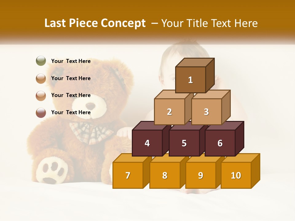 A Baby Sitting Next To A Teddy Bear PowerPoint Template