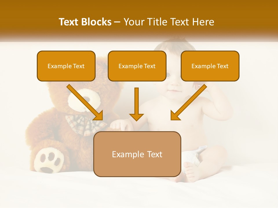 A Baby Sitting Next To A Teddy Bear PowerPoint Template