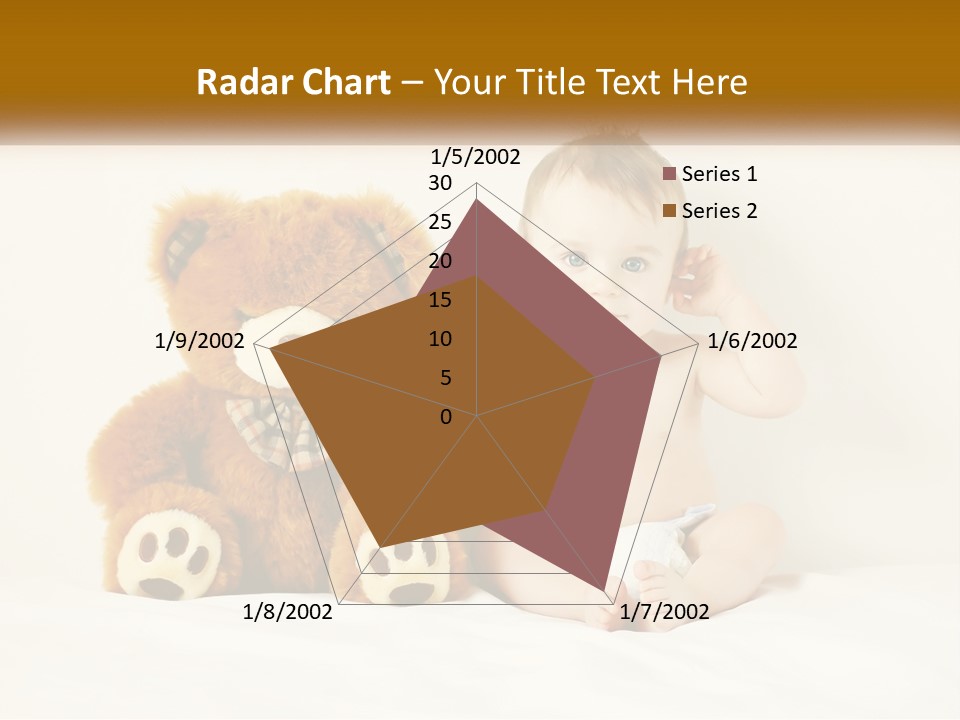 A Baby Sitting Next To A Teddy Bear PowerPoint Template