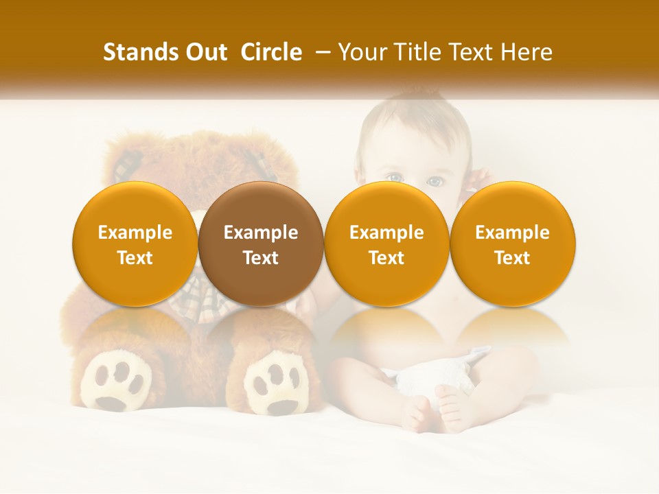 A Baby Sitting Next To A Teddy Bear PowerPoint Template