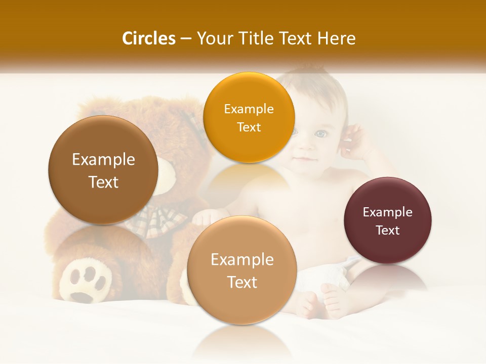 A Baby Sitting Next To A Teddy Bear PowerPoint Template