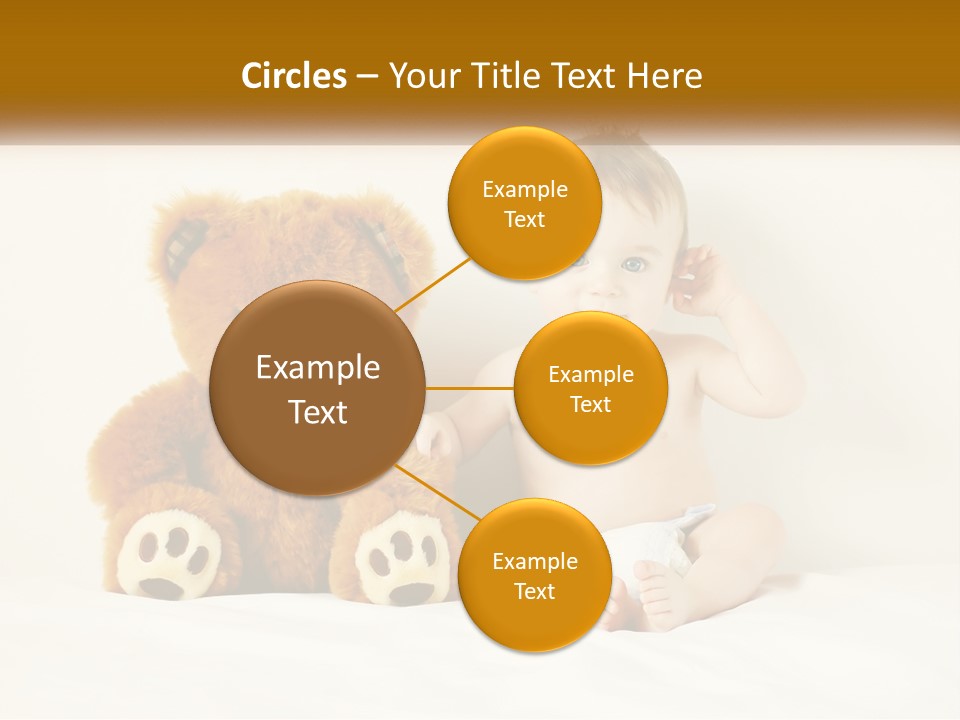 A Baby Sitting Next To A Teddy Bear PowerPoint Template
