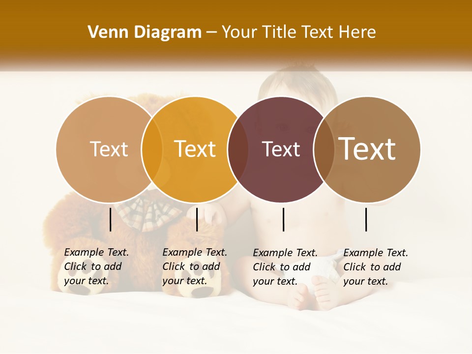 A Baby Sitting Next To A Teddy Bear PowerPoint Template