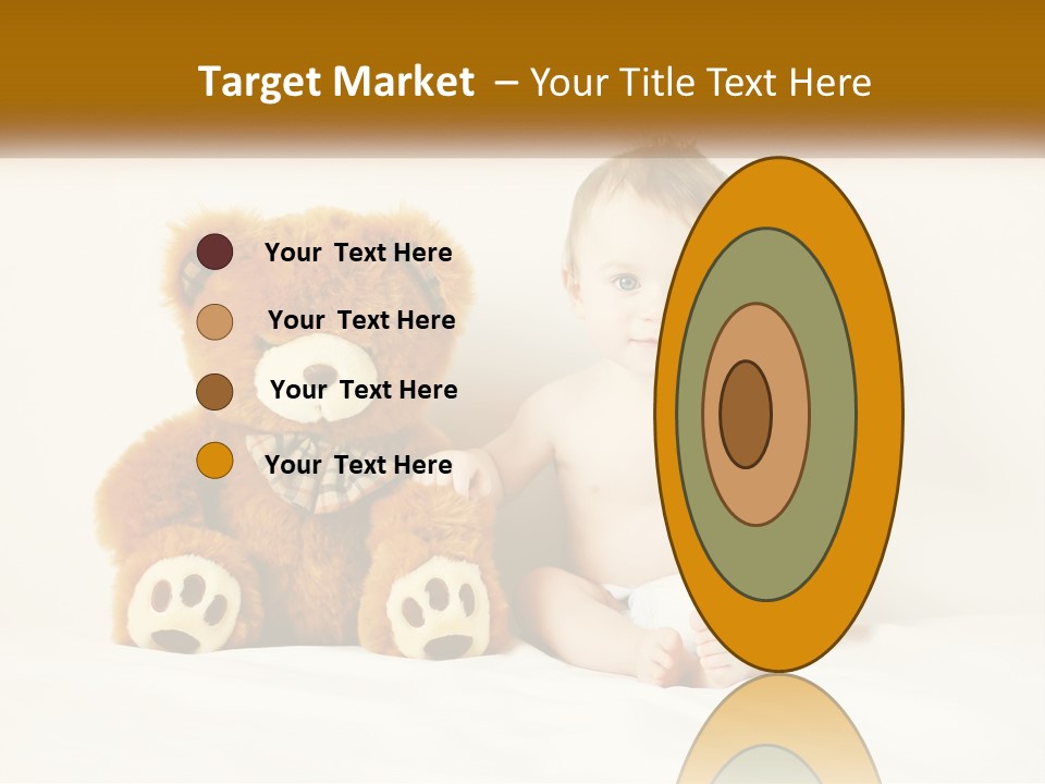 A Baby Sitting Next To A Teddy Bear PowerPoint Template