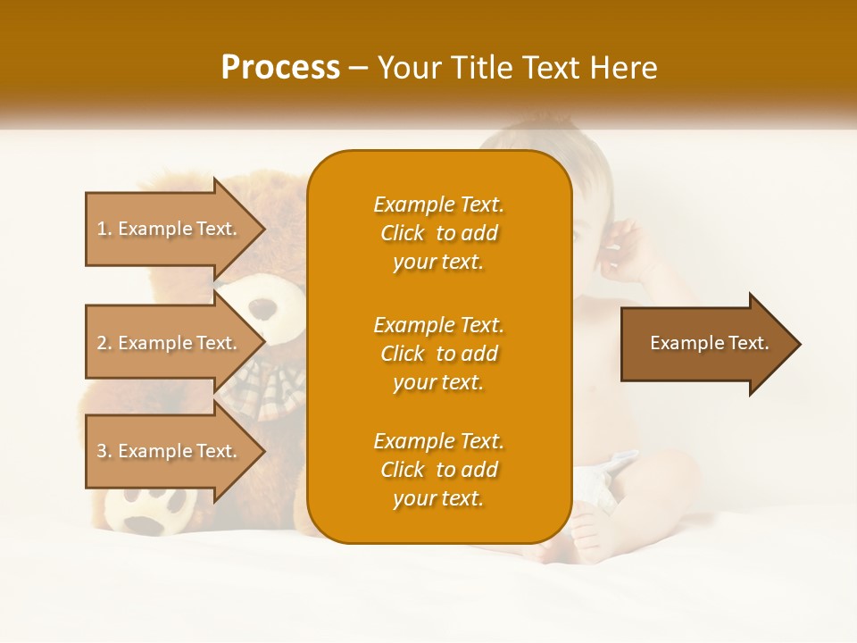 A Baby Sitting Next To A Teddy Bear PowerPoint Template