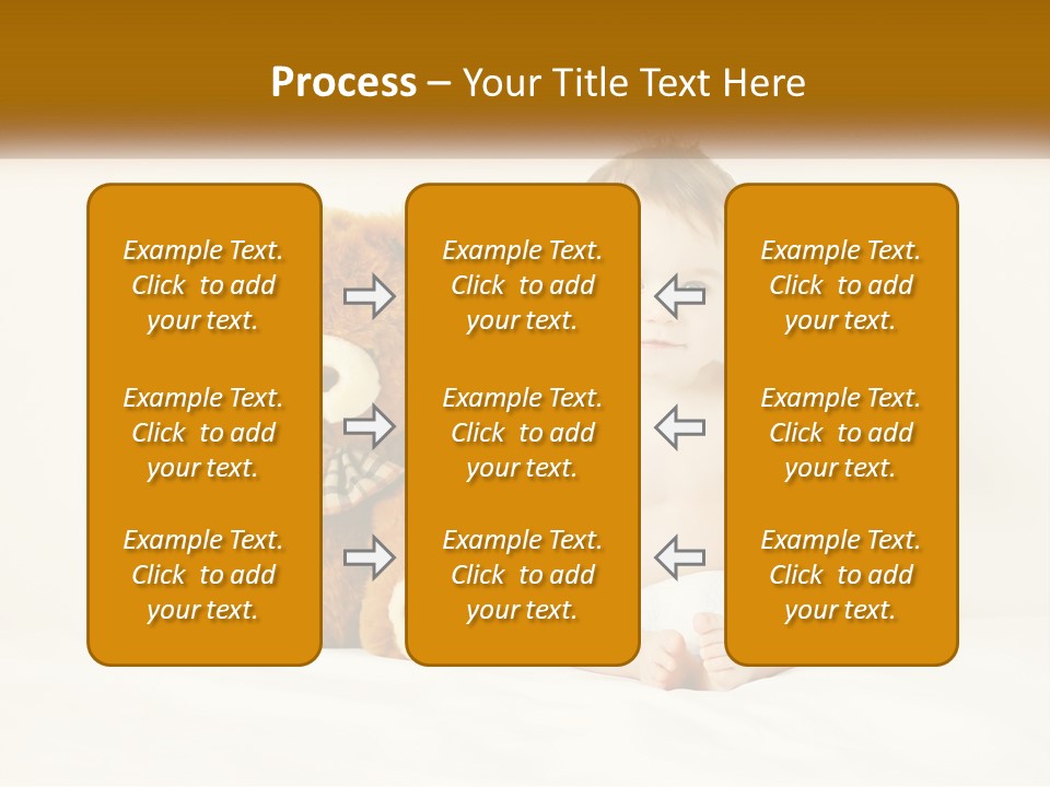 A Baby Sitting Next To A Teddy Bear PowerPoint Template