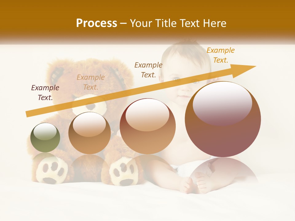 A Baby Sitting Next To A Teddy Bear PowerPoint Template