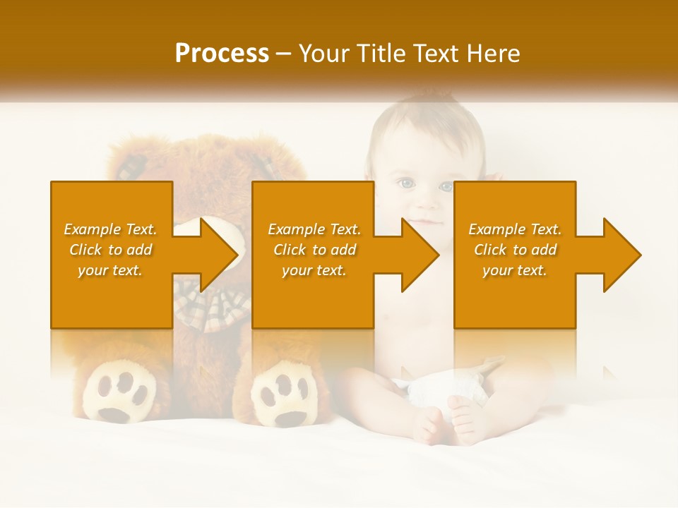A Baby Sitting Next To A Teddy Bear PowerPoint Template