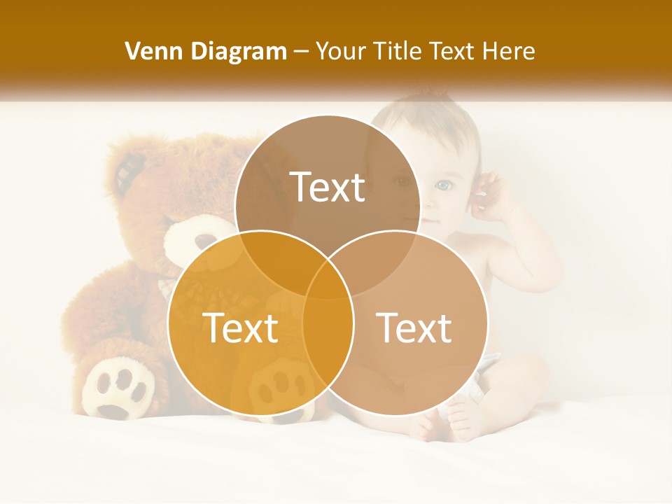 A Baby Sitting Next To A Teddy Bear PowerPoint Template