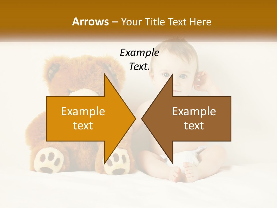 A Baby Sitting Next To A Teddy Bear PowerPoint Template