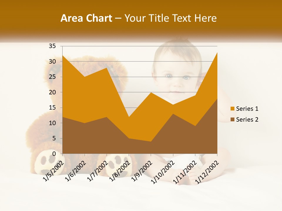 A Baby Sitting Next To A Teddy Bear PowerPoint Template