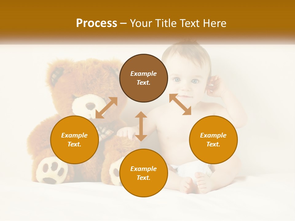 A Baby Sitting Next To A Teddy Bear PowerPoint Template