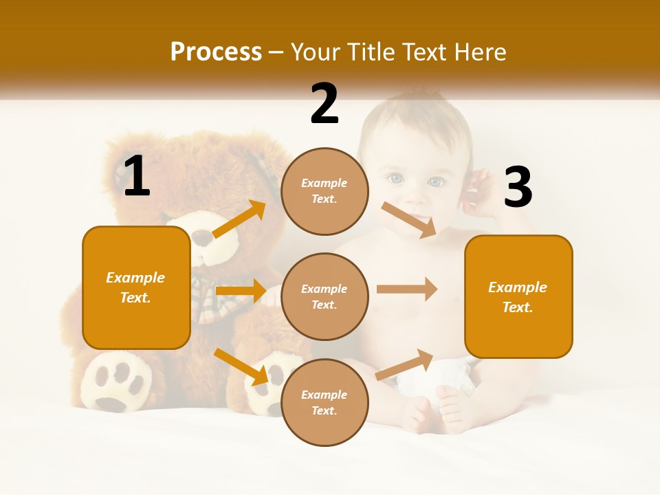 A Baby Sitting Next To A Teddy Bear PowerPoint Template