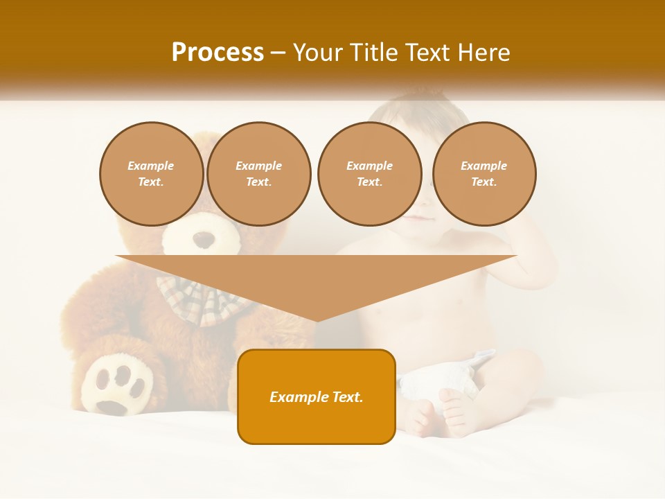 A Baby Sitting Next To A Teddy Bear PowerPoint Template