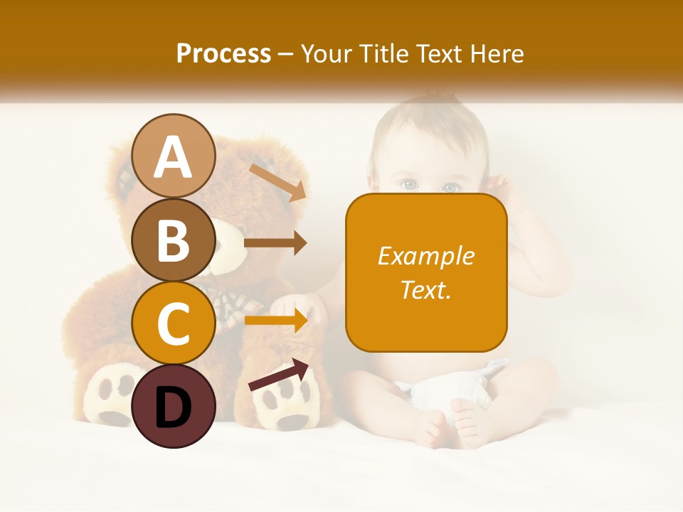 A Baby Sitting Next To A Teddy Bear PowerPoint Template