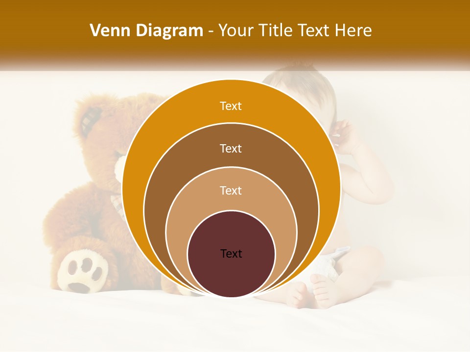 A Baby Sitting Next To A Teddy Bear PowerPoint Template