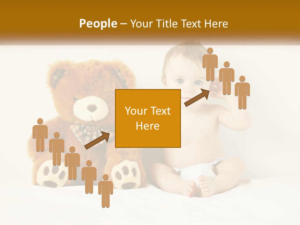 A Baby Sitting Next To A Teddy Bear PowerPoint Template