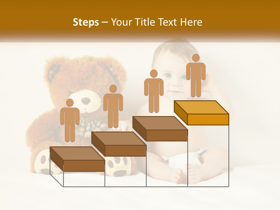 A Baby Sitting Next To A Teddy Bear PowerPoint Template