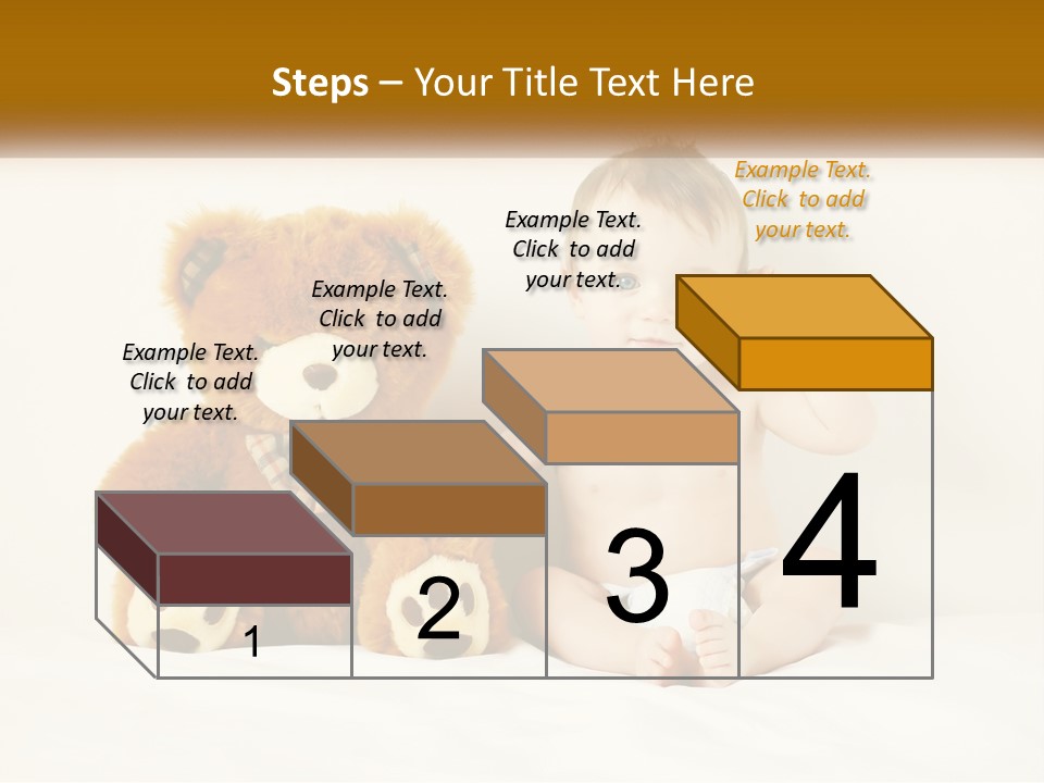 A Baby Sitting Next To A Teddy Bear PowerPoint Template