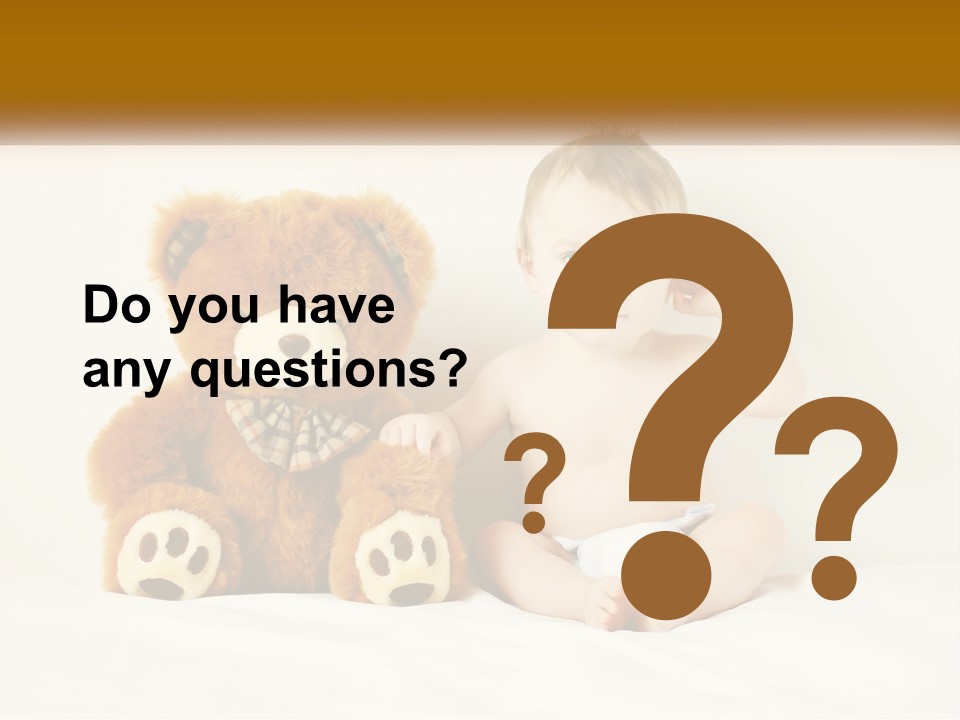 A Baby Sitting Next To A Teddy Bear PowerPoint Template