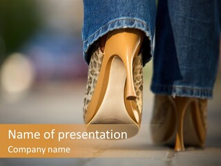 A Woman's Feet In High Heels Powerpoint Template PowerPoint Template