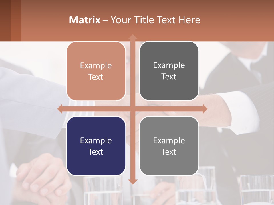A Group Of People Shaking Hands Over A Table PowerPoint Template