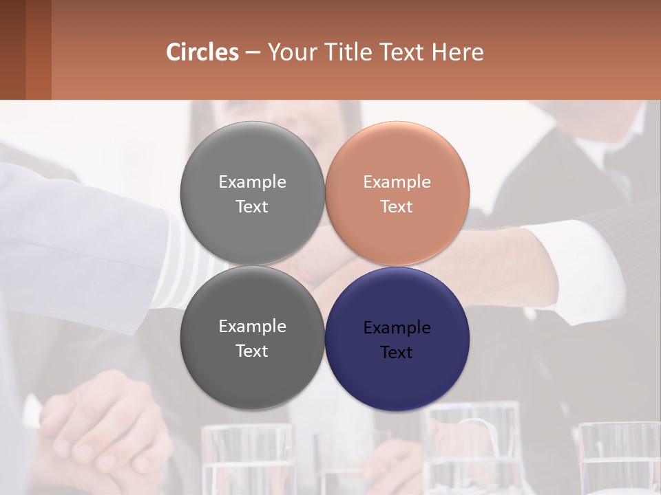 A Group Of People Shaking Hands Over A Table PowerPoint Template