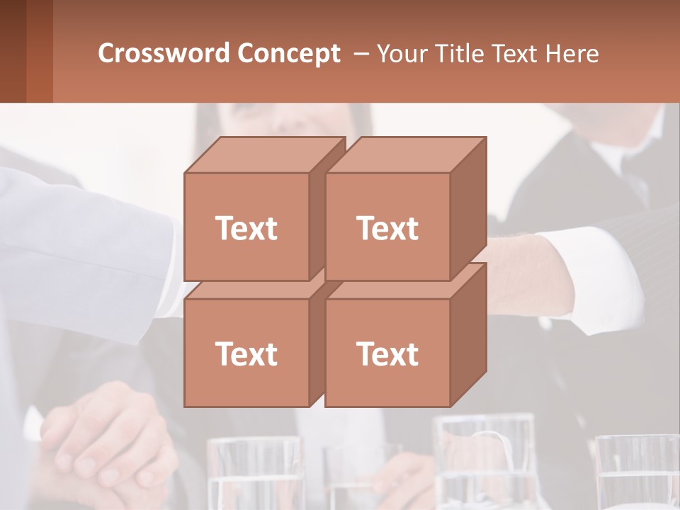 A Group Of People Shaking Hands Over A Table PowerPoint Template